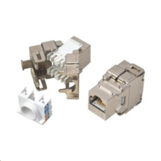 Keystone Cat5E, STP, samozařezávací se zaklapnutím, stříbrný Keystone Cat5E, STP, samozařezávací se zaklapnutím, stříbrný