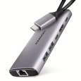 BAZAR - AXAGON HMC-6G2L, USB 10Gb/s hub, 2x USB-A, 1x USB-C, HDMI 4k/60, RJ-45, PD 100W, kabel USB-C 15cm - Po opravě
