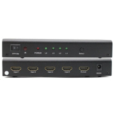 PREMIUMCORD HDMI prepínač 4:1 kovový s diaľkovým ovládaním a napájacím adaptérom PREMIUMCORD HDMI prepínač 4:1 kovový s diaľkovým ovládaním a napájacím adaptérom