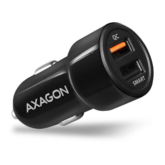 AXAGON PWC-QC5, QUICK a SMART nabíjačka do auta, 2x port QC3.0/AFC/FCP + 5V-2.6A, 31.5W