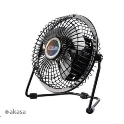 AKASA stolní ventilátor 4", 150 x 160 x 85mm, napájení z USB portu, hliníkové lopatky