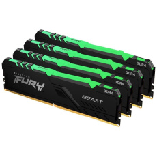 KINGSTON DIMM DDR4 128GB (Kit of 4) 2666MT/s CL16 FURY Beast RGB KINGSTON DIMM DDR4 128GB (Kit of 4) 2666MT/s CL16 FURY Beast RGB