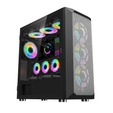 1stCOOL MONSTER, stredná veža, AU, USB 3.0, bez napájania, sRGB ventilátor, priehľadný bočný panel, čierny 1stCOOL MONSTER, stredná veža, AU, USB 3.0, bez napájania, sRGB ventilátor, priehľadný bočný panel, čierny