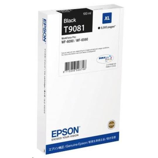 Čierna atramentová kazeta EPSON WorkForce-WF-6xxx XL Black 100 ml