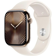 Apple Watch Series 10 GPS + Cellular 46mm Gold Titanium Case with Starlight Sport Band - S/M Apple Watch Series 10 GPS + Cellular 46mm Gold Titanium Case with Starlight Sport Band - S/M