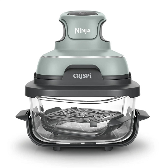 Ninja FN101EUSG Crispi, přenosná horkovzdušná fritéza, 4v1,zelená,příkon 1700 W, skleněné nádoby 1,4 l a 3,8 l, bez PFAS