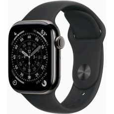 Apple Watch Series 11 GPS + Cellular 42mm Slate Titanium Case with Black Sport Band - M/L