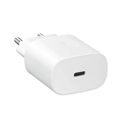 Cestovná nabíjačka Samsung EP-TA800XWE, rýchle nabíjanie 25 W, kabel USB-C, biela