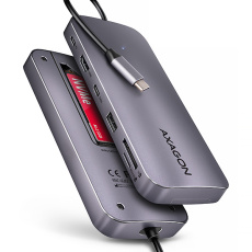 AXAGON HMC-6GM2, USB 10Gbps hub, USB-A, USB-C, HDMI, M.2 slot, SD/MicroSD, PD 100W, kábel USB-C 20cm AXAGON HMC-6GM2, USB 10Gbps hub, USB-A, USB-C, HDMI, M.2 slot, SD/MicroSD, PD 100W, kábel USB-C 20cm