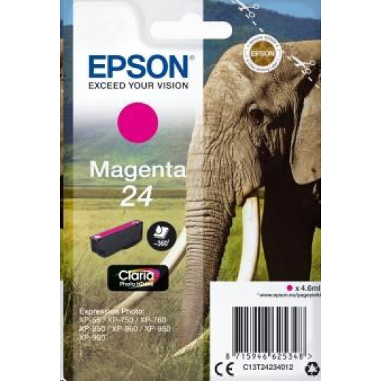 Atramentová tyčinka EPSON Singlepack "Elephant" Magenta 24 Claria Photo HD Ink