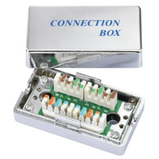 Spojovací box STP Cat5E narážecí, stříbrná Spojovací box STP Cat5E narážecí, stříbrná