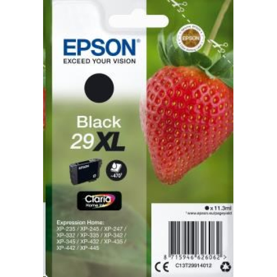 Čierny atrament EPSON "Strawberry" Black 29XL Claria Home Ink