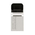TRANSCEND Flash disk 32GB JetFlash®880S, USB 3.0/micro USB (R:90/W:20 MB/s) strieborná