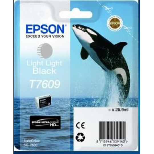 Čierny atrament EPSON ULTRACHROME HD "Scythe" - Light Light Black - T7609 (25,9 ml)