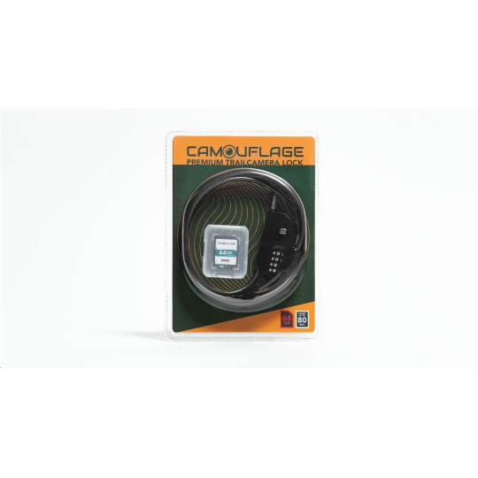 Camouflage zámek proti krádeži + 64GB SD