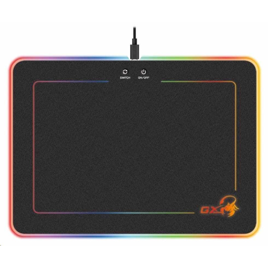 GENIUS GX GAMING GX-Pad 600H RGB podložka pod myš/ 350 x 250 x 5,5 mm/ tvrdá/ USB/ RGB podsvietenie