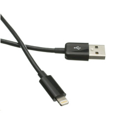 Kábel C-TECH USB 2.0 Nabíjací a synchronizačný kábel Lightning (IP5 a vyšší), 1 m, čierny