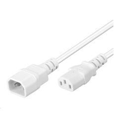 PREMIUMCORD Predlžovací kábel 230V, C13-C14, biely 2m PREMIUMCORD Predlžovací kábel 230V, C13-C14, biely 2m