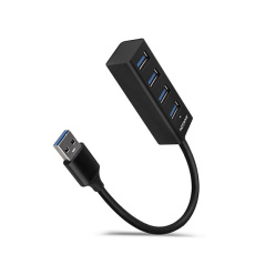 AXAGON HUE-M1A, 4x USB 3.2 Gen 1 MINI rozbočovač, kovový, kábel USB-A 20 cm AXAGON HUE-M1A, 4x USB 3.2 Gen 1 MINI rozbočovač, kovový, kábel USB-A 20 cm