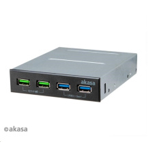 Predný panel AKASA HUB 4 portový nabíjací panel USB s duálnym rýchlym nabíjaním 3.0 a duálnym USB 3.1 prístavy Predný panel AKASA HUB 4 portový nabíjací panel USB s duálnym rýchlym nabíjaním 3.0 a duálnym USB 3.1 prístavy