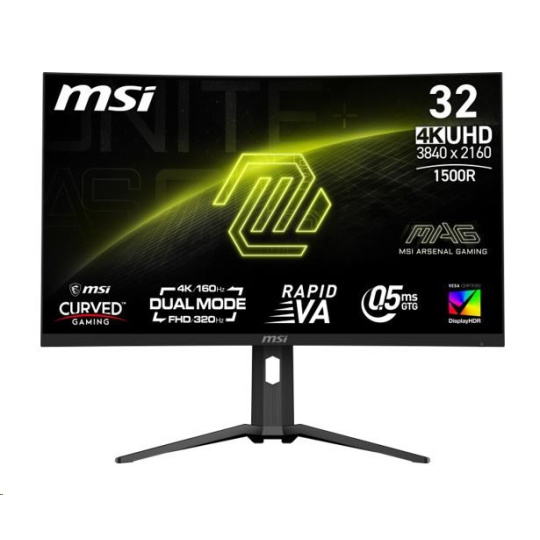 MSI LCD MAG 321CUPDF, 31.5", 3840x2160, Rapid VA, 160Hz, 0,5ms, VESA 100x100, Black