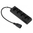 Prodlužovací přívod 4x230V pro UPS (IEC320-C14), 30cm