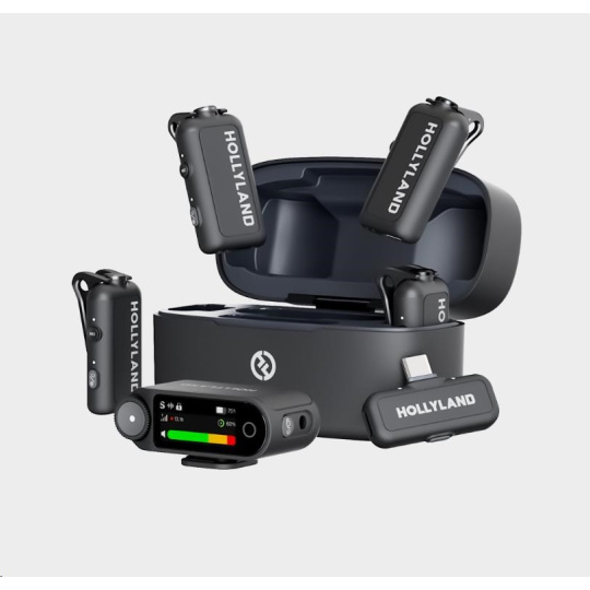 Hollyland LARK MAX 2 Combo 4-Person Version with Camera RX + USB-C RX Hollyland LARK MAX 2 Combo 4-Person Version with Camera RX + USB-C RX