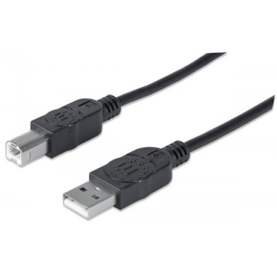 MANHATTAN USB kábel 2.0 Kábel A-B 3 m, čierny