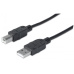 MANHATTAN USB kábel 2.0 Kábel A-B 3 m, čierny