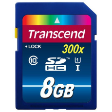 Karta TRANSCEND SDHC 8GB Premium, Class 10 UHS-I, 300X