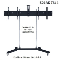 Profesionální stojan na 2 Tv 40-50" vedle sebe, vhodný na prezentace, výstavy, konference, EDBAK TR14 - držák