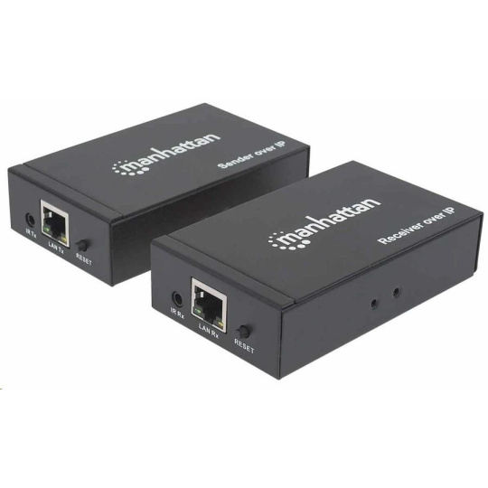 Manhattan HDMI Splitter, predlžuje signál 1080p až na 120 m pomocou sieťového prepínača a jedného ethernetového kábla, čierny