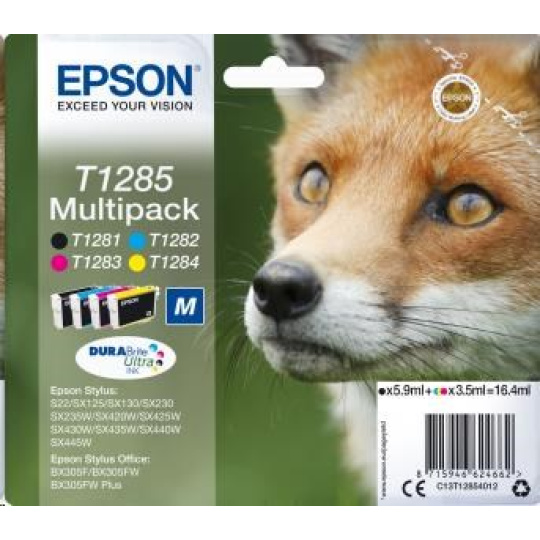 Atrament EPSON Multipack "Fox" 4 farby T1285 DURABrite Ultra Ink