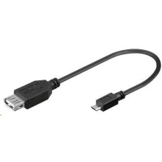 PREMIUMCORD Redukcia USB 2.0 A - Micro B OTG, kábel (F/M, kompatibilný s On The Go)