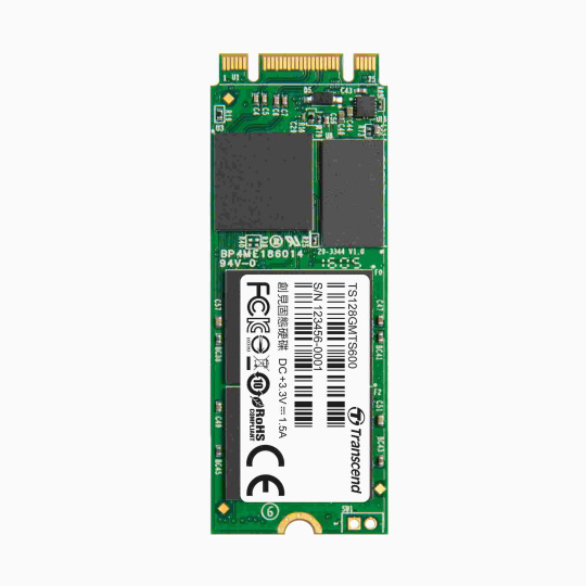 TRANSCEND Industrial SSD MTS600S 128GB, M.2 2260, SATA III 6 Gb/s, MLC