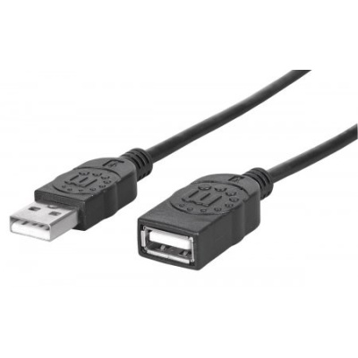 MANHATTAN USB kábel 2.0 predĺženie A muž / A žena 1,8 m čierna