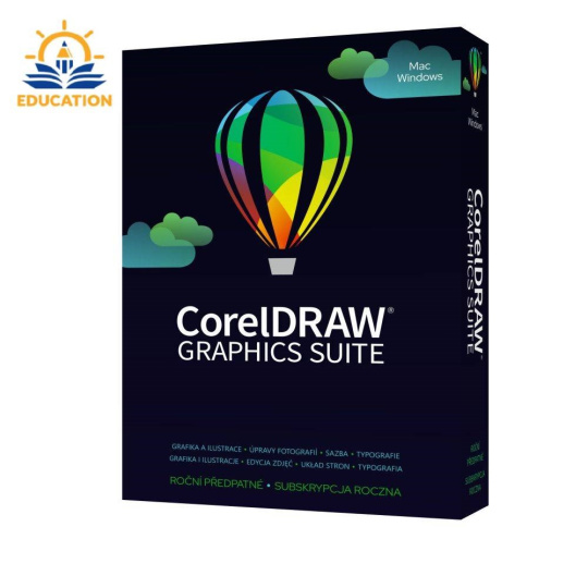 CorelDRAW Graphics Suite Education 365 dní obnovenie (51-250) Licencia ESD (Windows/MAC)EN/FR/DE/IT/SP/BP/NL/CZ/PL