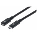 Kábel Manhattan USB-C, USB 3.1 Gen 2, USB-C samec na USB-C samica, 10 Gb/s, 5 A, 50 cm, čierna