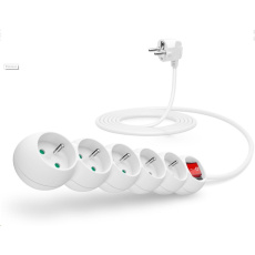 Predlžovací kábel CONNECT IT 230 V, 5 zásuviek, 3 m, s vypínačom (biely) Predlžovací kábel CONNECT IT 230 V, 5 zásuviek, 3 m, s vypínačom (biely)