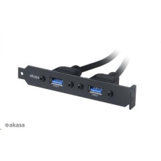 AKASA rozbočovací kábel USB 3.0. interný USB 3.0 na 2x USB 3.0 Držiak typu A na PCI, 40 cm