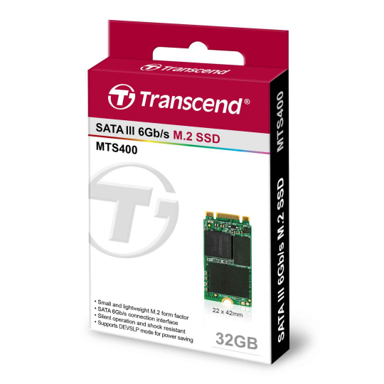 TRANSCEND Industrial SSD MTS400 32GB, M.2 2242, SATA III 6 Gb/s, MLC