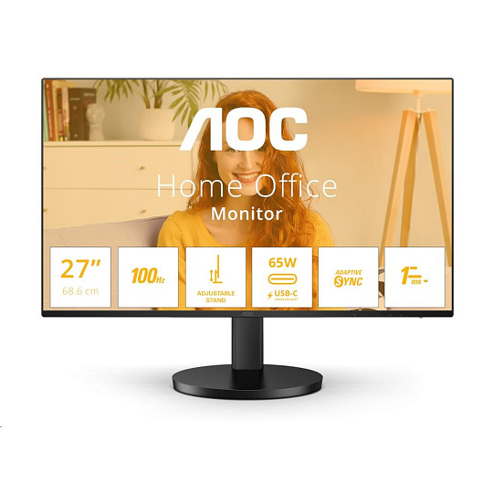 AOC MT IPS LCD WLED 27" Q27B3CF2 - IPS panel, 100Hz, 2560x1440, HDMI, USB-C, USB 3.2, repro, nast. vyska AOC MT IPS LCD WLED 27" Q27B3CF2 - IPS panel, 100Hz, 2560x1440, HDMI, USB-C, USB 3.2, repro, nast. vyska
