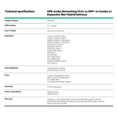HPE Aruba Networking 9114 4x SFP+ 4x Combo 1x Expansion Slot Hybrid Gateway HPE Aruba Networking 9114 4x SFP+ 4x Combo 1x Expansion Slot Hybrid Gateway
