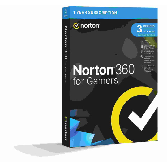 NORTON 360 FOR GAMERS 50GB CZ 1 používateľ pre 3 zariadenia na 1 rok BOX