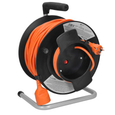 Solight prodlužovací přívod na bubnu, 1 zásuvka, 50m, oranžový kabel, 3x 1,5mm2 Solight prodlužovací přívod na bubnu, 1 zásuvka, 50m, oranžový kabel, 3x 1,5mm2