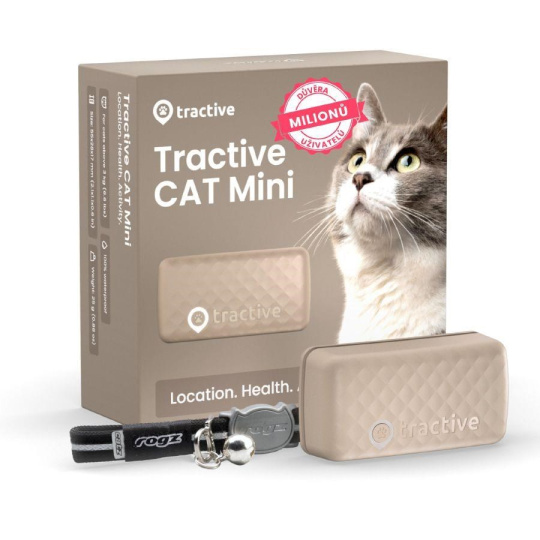 Tractive GPS CAT Mini, Hnědá Tractive GPS CAT Mini, Hnědá