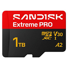 SanDisk micro SDXC Extreme PRO 1TB UHS-I U3 (250R/170W MB/s, UHS-I U3 V30) + adaptér SanDisk micro SDXC Extreme PRO 1TB UHS-I U3 (250R/170W MB/s, UHS-I U3 V30) + adaptér