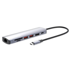MANHATTAN Dokovací stanice USB-C 7v1, HDMI, USB-C PD 100W, 2xUSB-A 3.1, SD/microSD, RJ45 MANHATTAN Dokovací stanice USB-C 7v1, HDMI, USB-C PD 100W, 2xUSB-A 3.1, SD/microSD, RJ45