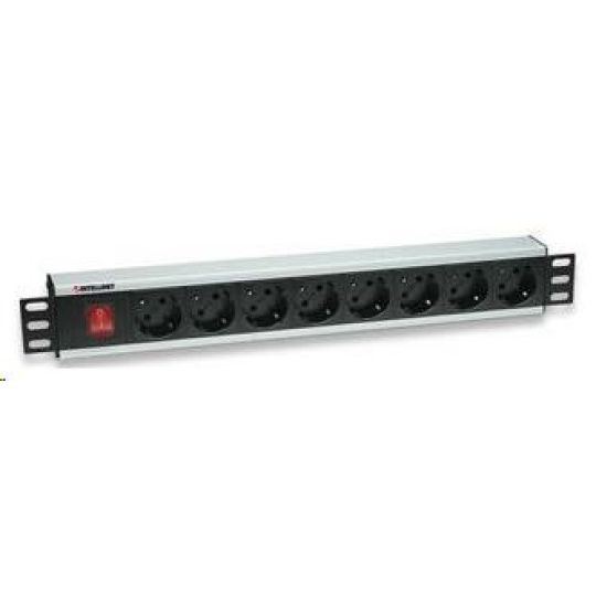 Intellinet 19" Rackmount 8-Way Power Strip - nemecký typ, distribučný panel, 8x DE zásuvka, 3m kábel