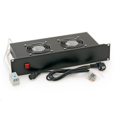 Ventilačná jednotka TRITON 19", 2 ventilátory-230V/70W, termostat, čierna Ventilačná jednotka TRITON 19", 2 ventilátory-230V/70W, termostat, čierna